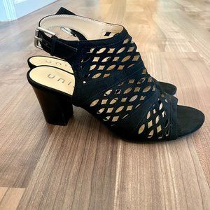 Unisa Unperle Black Suede Block Heel Shoes - Size 8M (Fits like size 7)